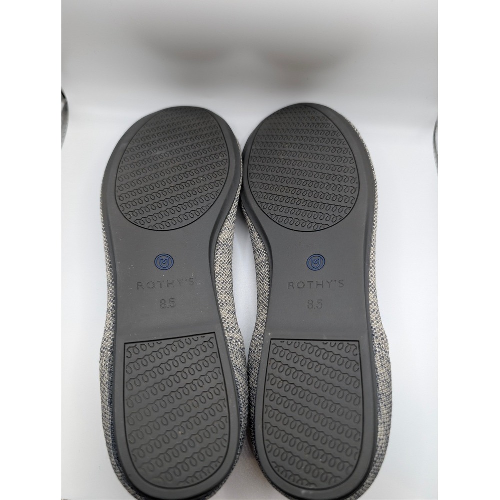 Rothys The Flat Mesh Knit Ballet Flats Women Size 8.5 Grey Blue Comfort Shoes - Picture 2 of 4